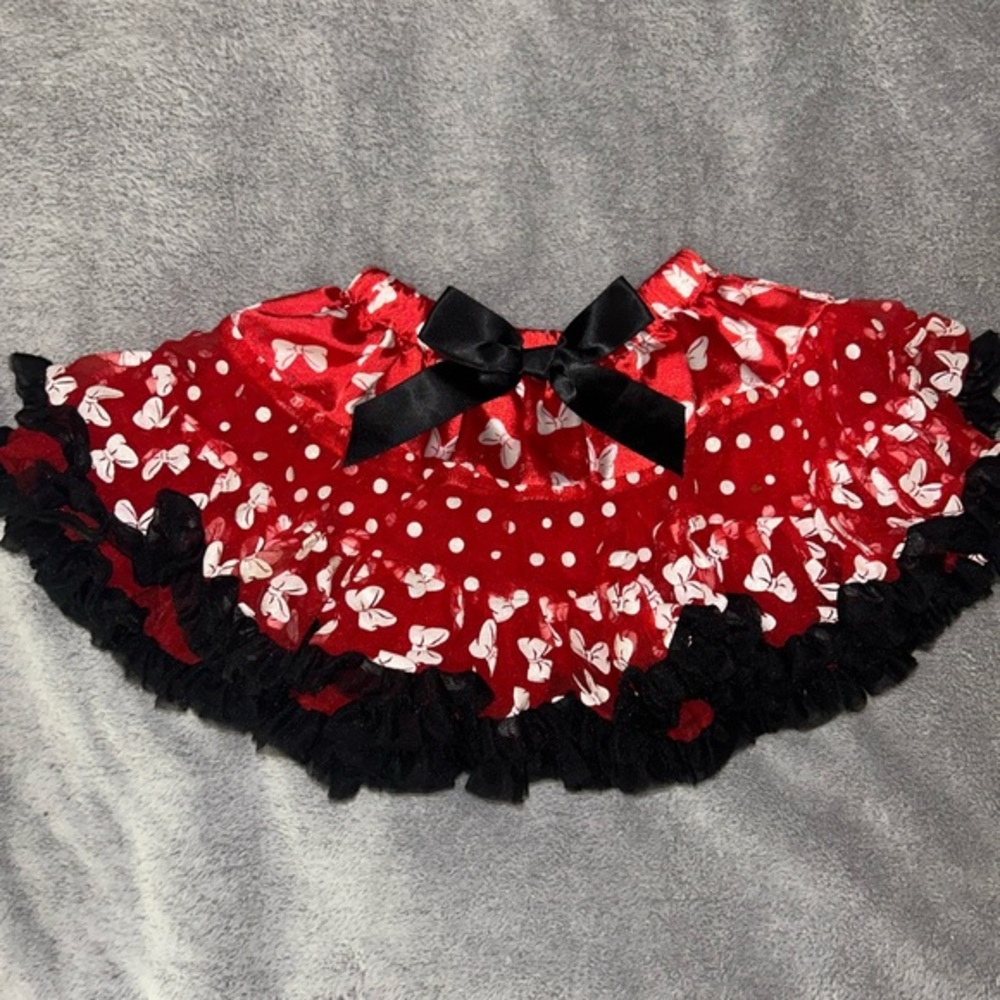 Disney Parks Red tutu with White Minnie Mouse Design